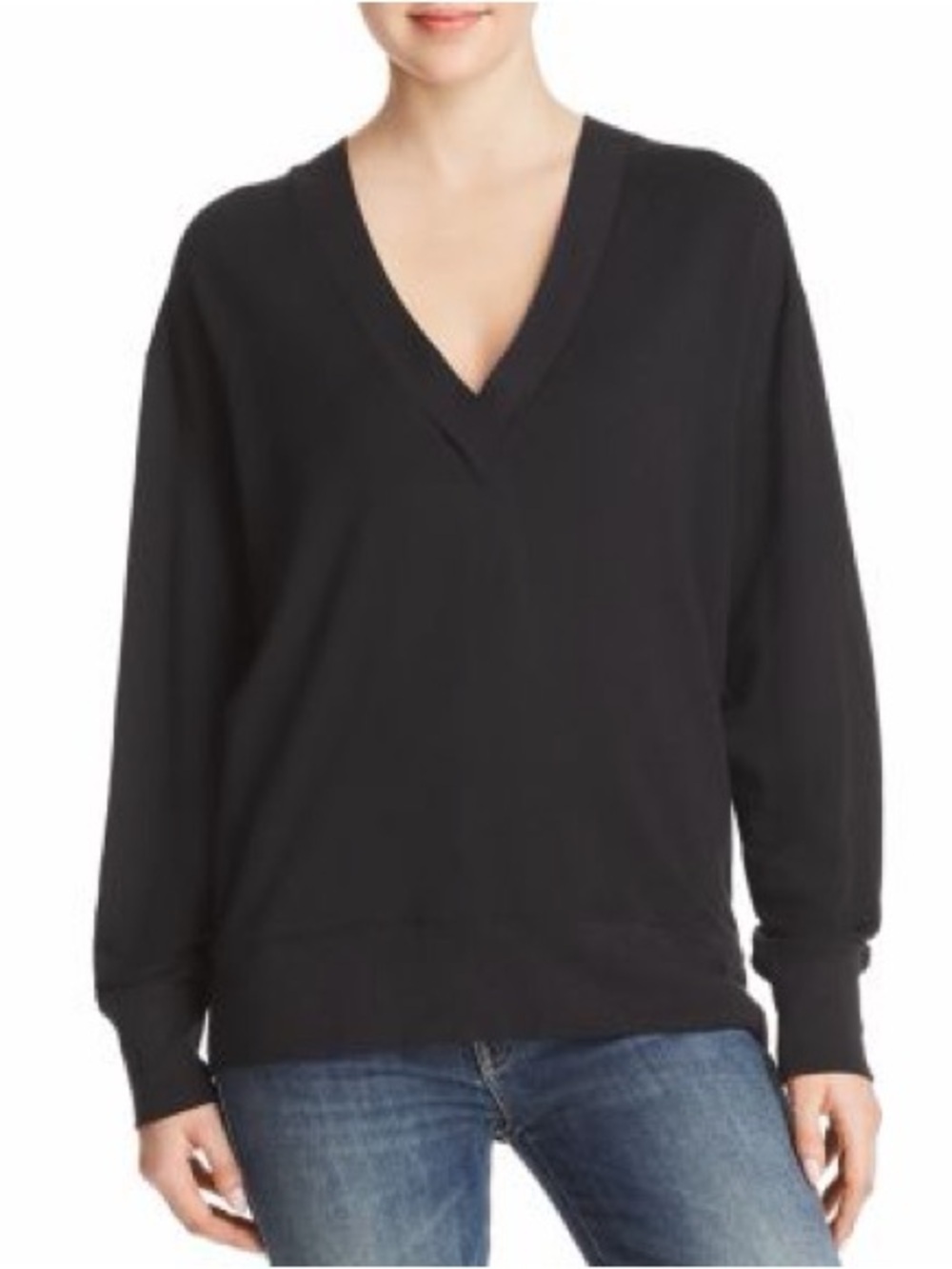 rag & bone Black V-Neck Women's Sweater